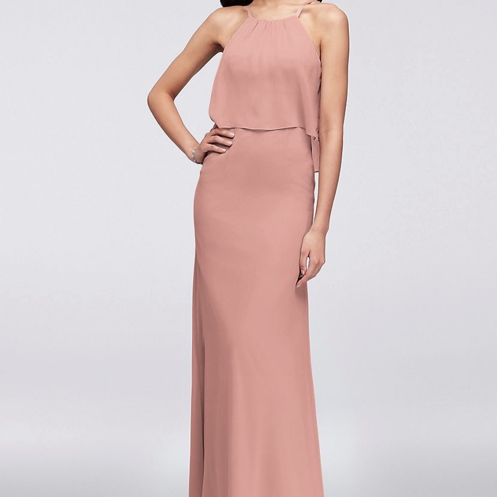 David’s Bridal Flounced Chiffon Bridesmaid Dress